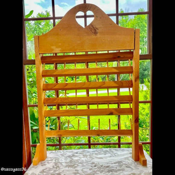 ▪️VTG▪️OOAK Handcrafted Wooden Heart 60 Thread Spool Freestanding Holder Rack - Picture 3 of 15